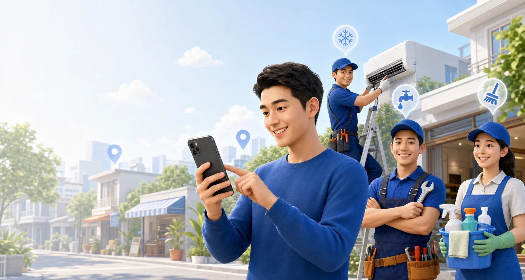 Khách hàng tìm thợ sửa chữa tại nhà qua nền tảng Kết nối thợ